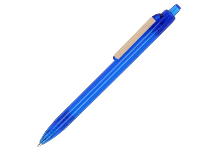 Stylo à bille ocean plastic à personnaliser Transparent bleu foncé